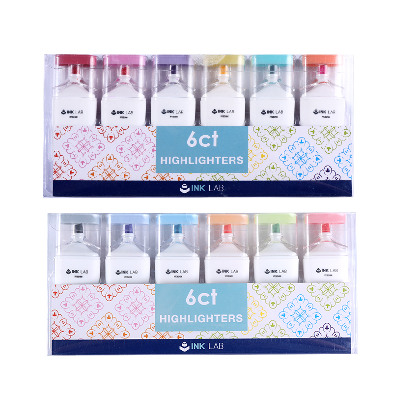 Mini-Textmarker für ästhetische Zwecke, Pastellmarker, Keilspitze, 6 verschiedene Farben